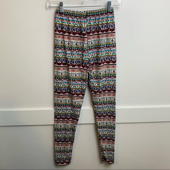 USA Brand Multicolor Abstract Design Leggings - Picture 2 of 6